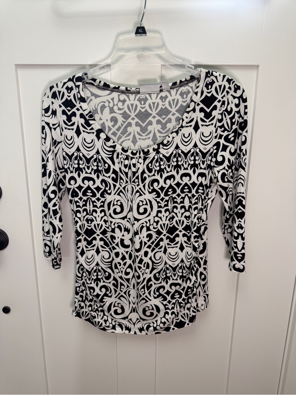 New York & Co Stylish Black & White Blouse